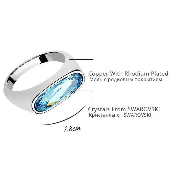 Лучший подарок кристаллы от Swarovski обручальное кольцо, кольца Специальный момент для Нее Обручальное Кольцо anmujer Aneis