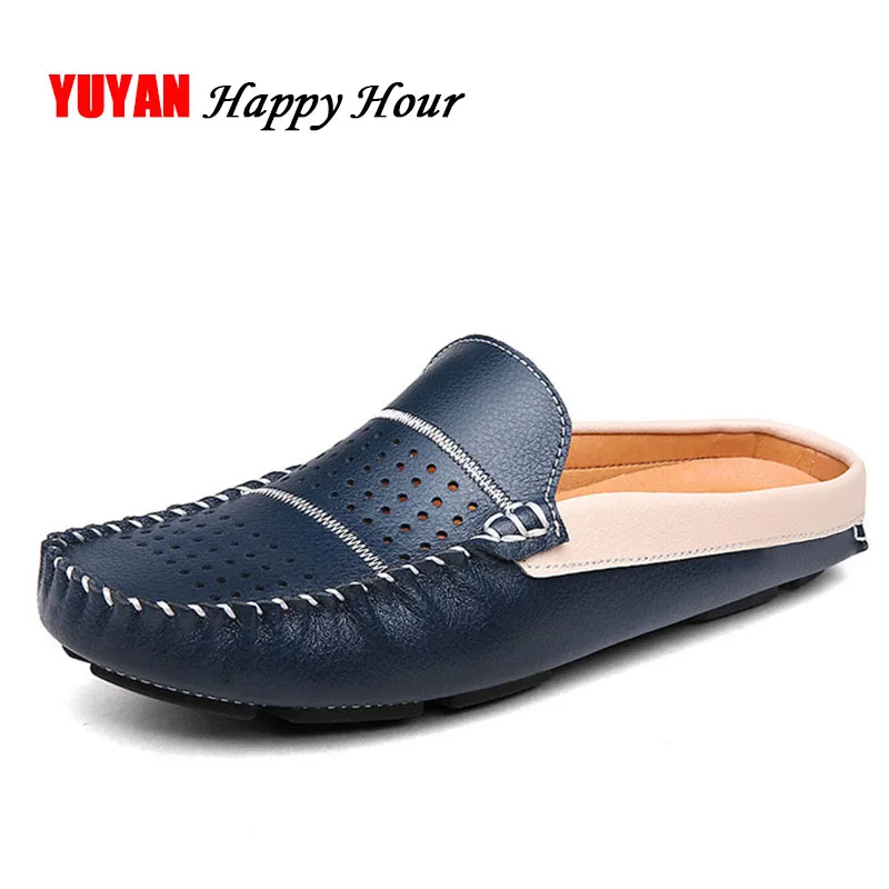 Genuine Leather Shoes Men Summer Brand Footwear Cowhide Men's Casual