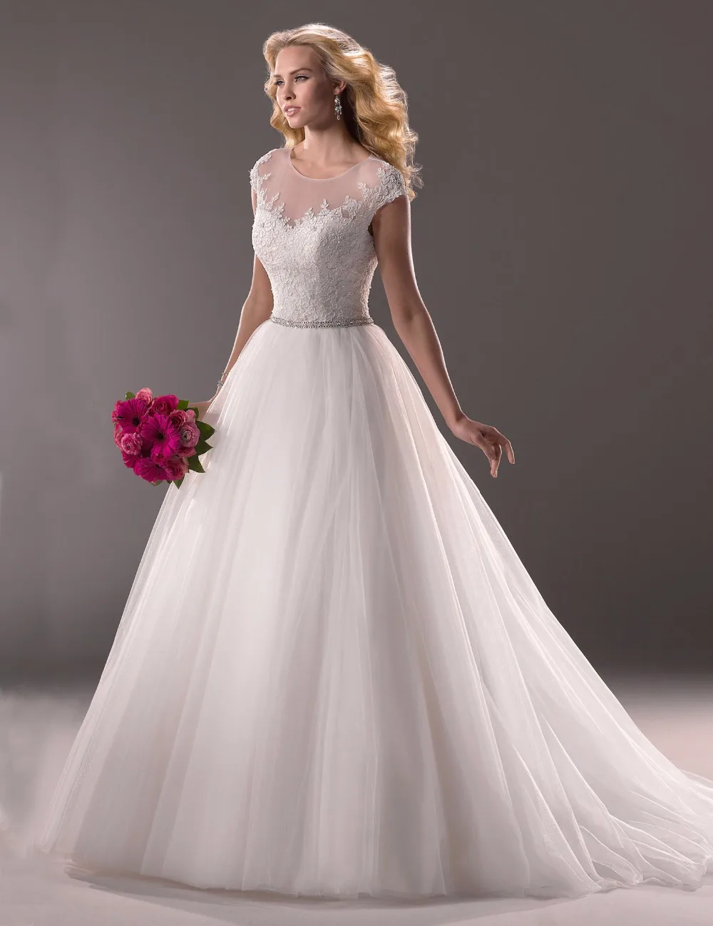 Robe De Mariée Sexy See Through Вернуться Кружева Тюль Белый Line Свадебные Платья 2016 Vestido Де Noiva