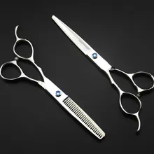 Профессиональные японские 440c Стальные 6,0 и 5,5 дюймовые ножницы для левосторонних волос, набор филировочных ножниц, ножницы для стрижки, парикмахерские ножницы
