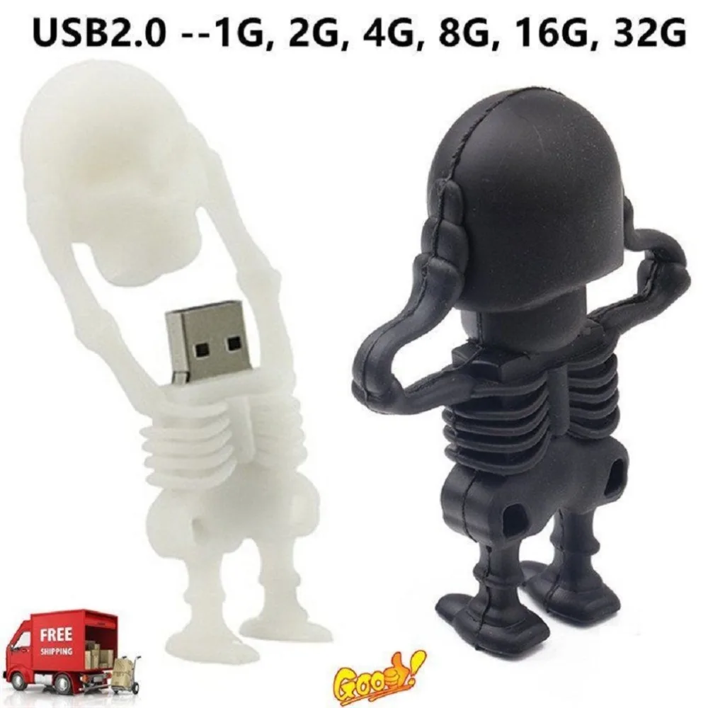 

2018 New Cartoon Skull USB Flash Drives High Speed USB2.0 Storage Device Mini Pendrive Flash Memory Stick Halloween Gift
