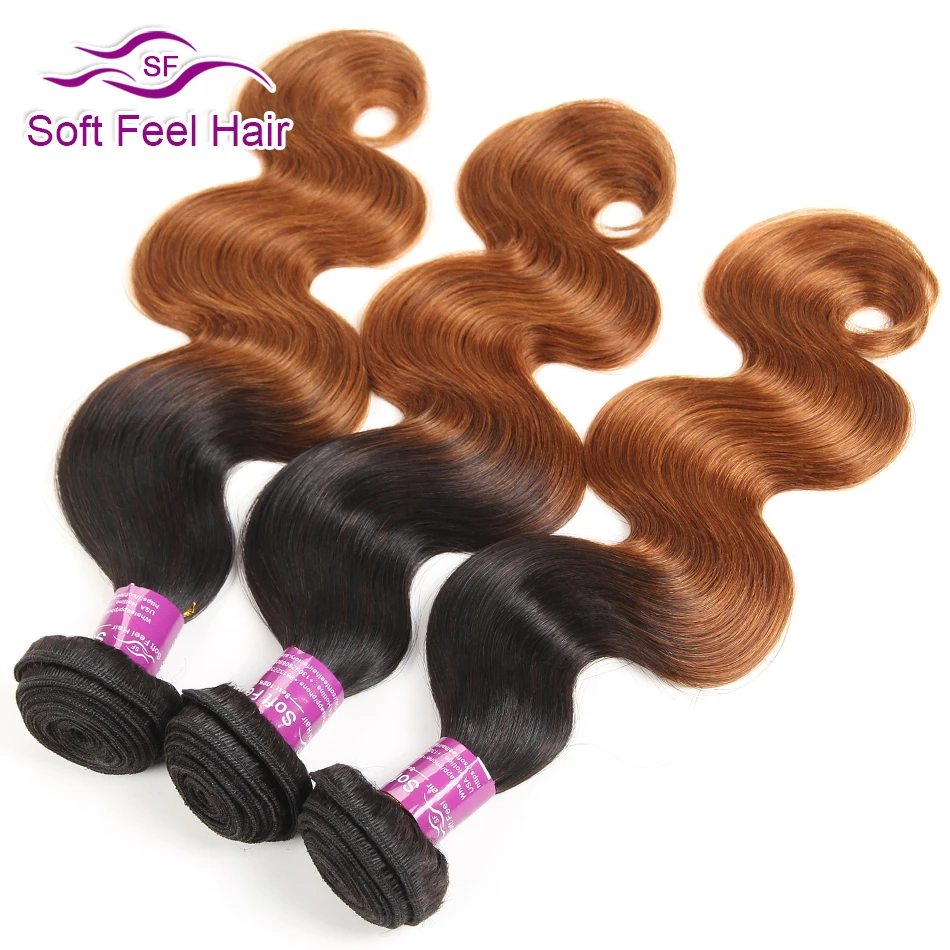 Soft Feel Hair Ombre Malaysian Body Wave Hair Bundles 1B/30 Brown Remy Hair Extension Human Hair Weave 3/4 Bundles Free Shipping Soft Feel Hair Ombre Malaysian Body Wave Hair Bundles 1B/30 Brown Remy Hair Extension Human Hair Weave 3/4 Bundles Free Shipping