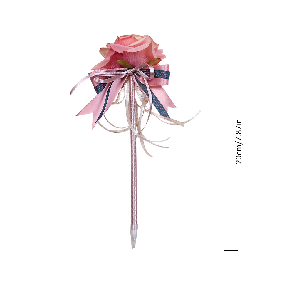 Инновационные Канцтовары имитация цветка розы рекламная ручка бант лента шариковая ручка длинный стержень Свадебная ручка