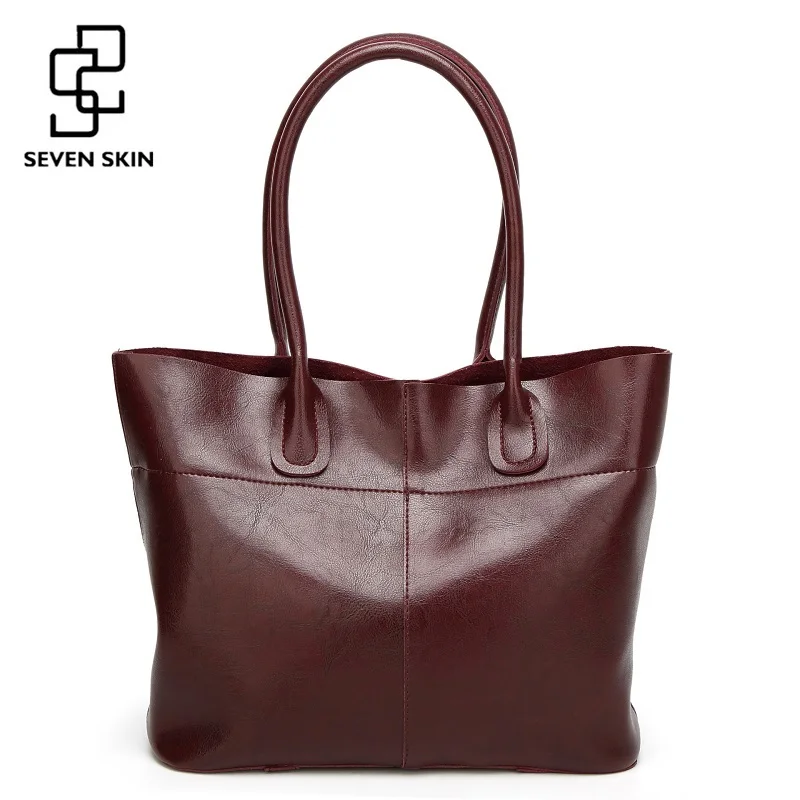 Seven Skin Brand 2018 Top Handle Women Shoulder Bags Fashion Solid Seven Skin Brand 2018 Top Handle Women Shoulder Bags Fashion Solid Leather S Handbags Female Large Tote Bag Bolsos Mujer