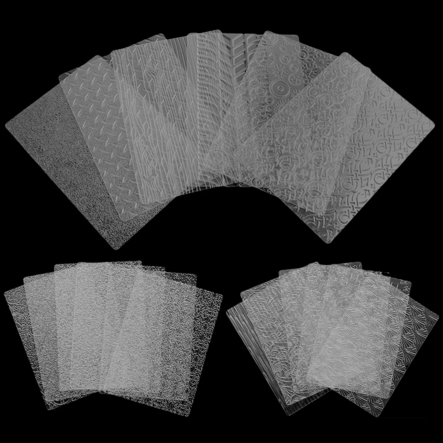 Behogar 6 Sheets Transparent Plastic Fondant Floral Texture Imprint Mat