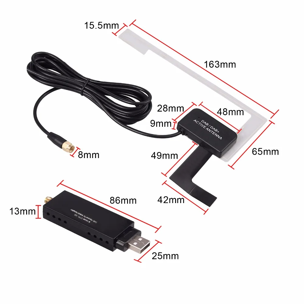 Justech USB 2,0 DAB+ цифровой радиоприемник коробка усиленная антенна супер сильный анти-Интерфейс усилитель для Android авто