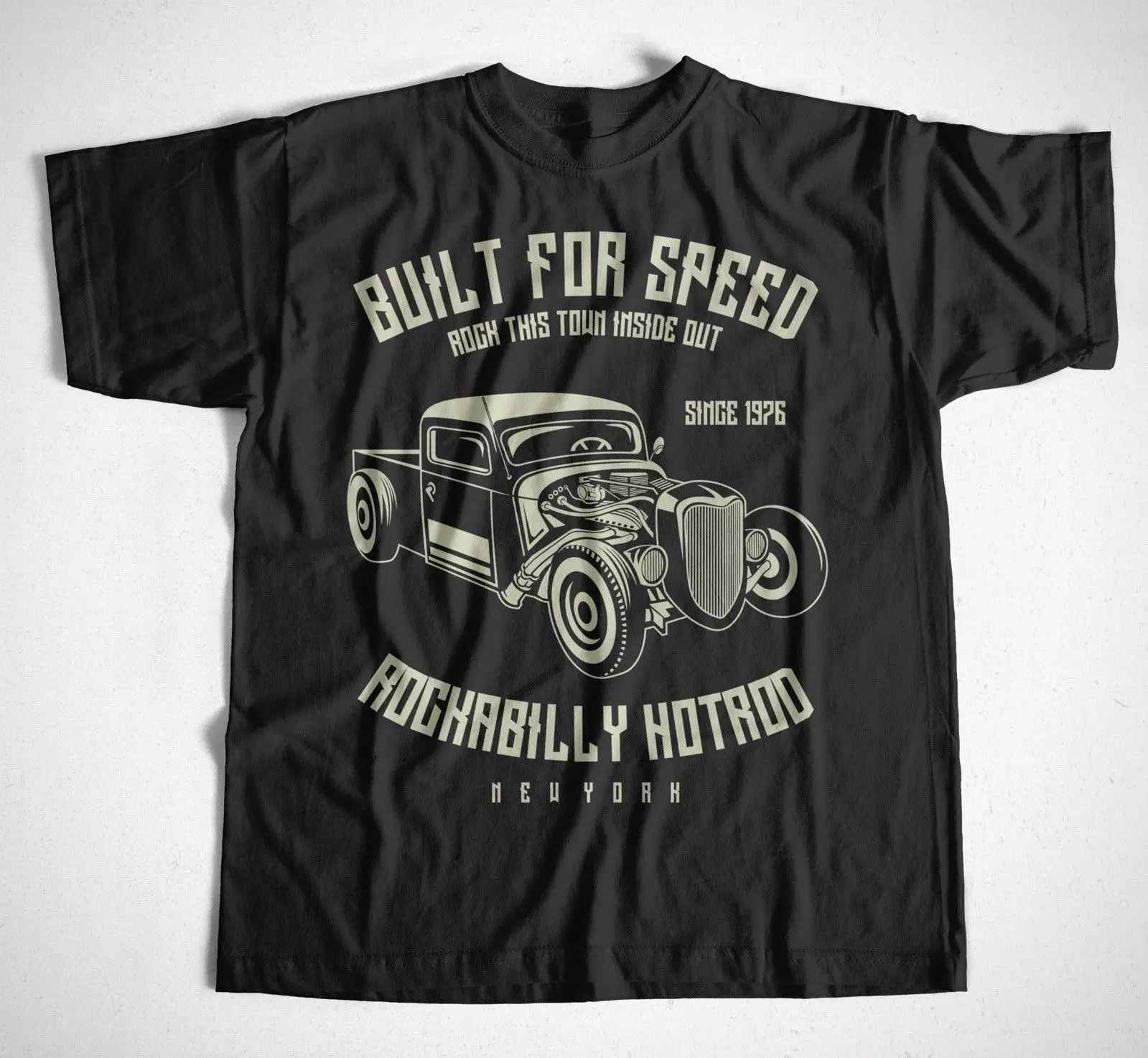 Newest Men'S Fashion T-Shirt Built For Speed S-Xxl Oldtimer Rennfahrer Mechaniker V8 Hotrod Pickup Summer Style | Мужская одежда