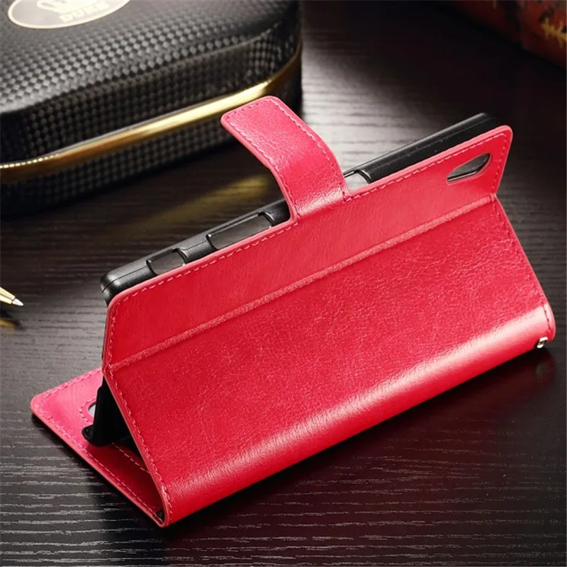 Luxury Soft Flip Leather back Cover Wallet Slim Phone Case For Sony Xperia Z3 Z4 Z5 Mini Compact E3 E4 M4 Aqua XA XP XZ X