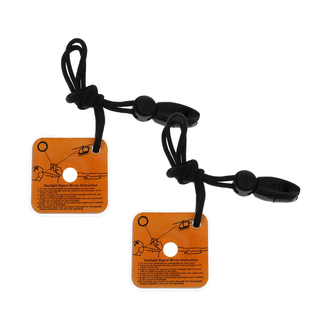 

2pcs Outdoor Signal Mirror Survival Emergency Rescue Signaling Device Tool for Camping Hiking Outdoor Activities