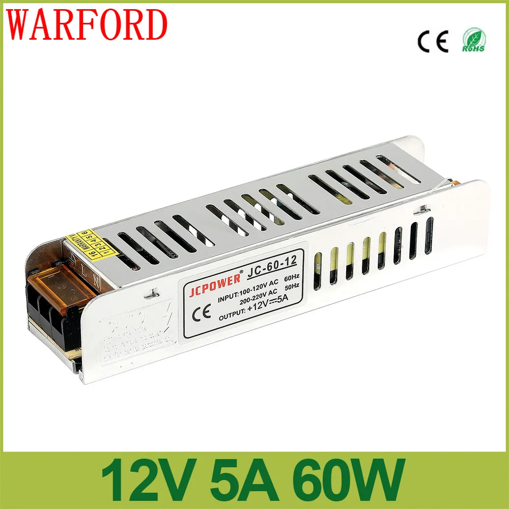 Светодиодный Питание DC12V 60 W 120 180 200 240 360 драйвер Мощность адаптер Освещение