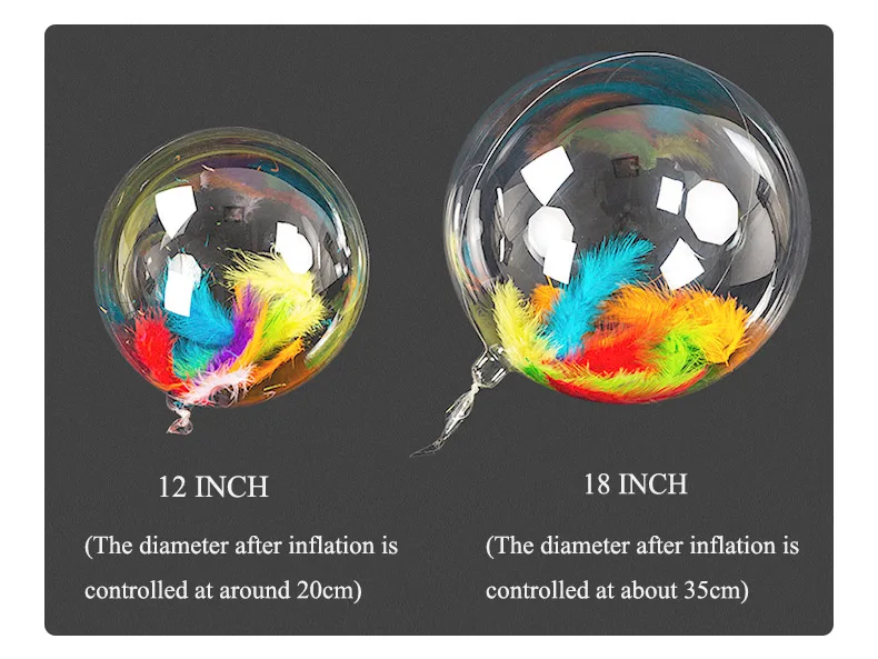DIY Свадебные украшения для дня рождения Воздушные шары гелиевые светящиеся воздушные шары Bobo перья прозрачные воздушные шары из ПВХ вечерние украшения на Рождество