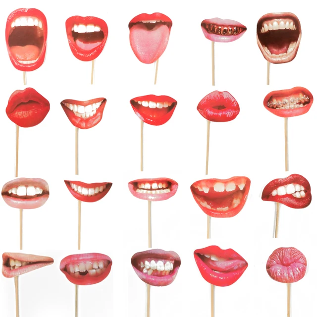 CEVENT 20pcs/set Sex Lips Photo Booth Props For Bachelorette Happy Birthday Party Decorations Adult Event & Party Supplies DIY