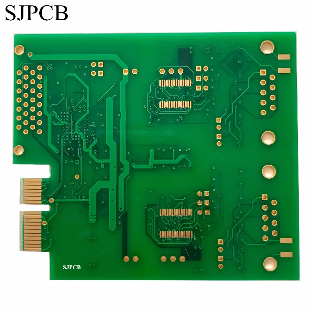 Sjpcb многослойные 4 слоев с покрытием ENIG доска индивидуальные BGA дизайн фаски золочение краевого разъёма красивые образец PCB прототип Сделано в Китае