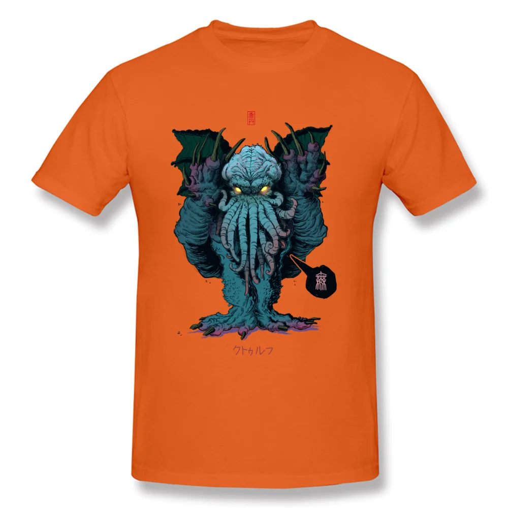 Strange Aeons Tshirts Short Sleeve Comics Plain Men's Father Day Tops Tees Comics Clothing Shirt Crewneck All Cotton Strange Aeons orange