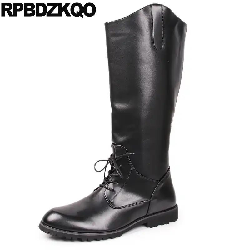 military style leather boots