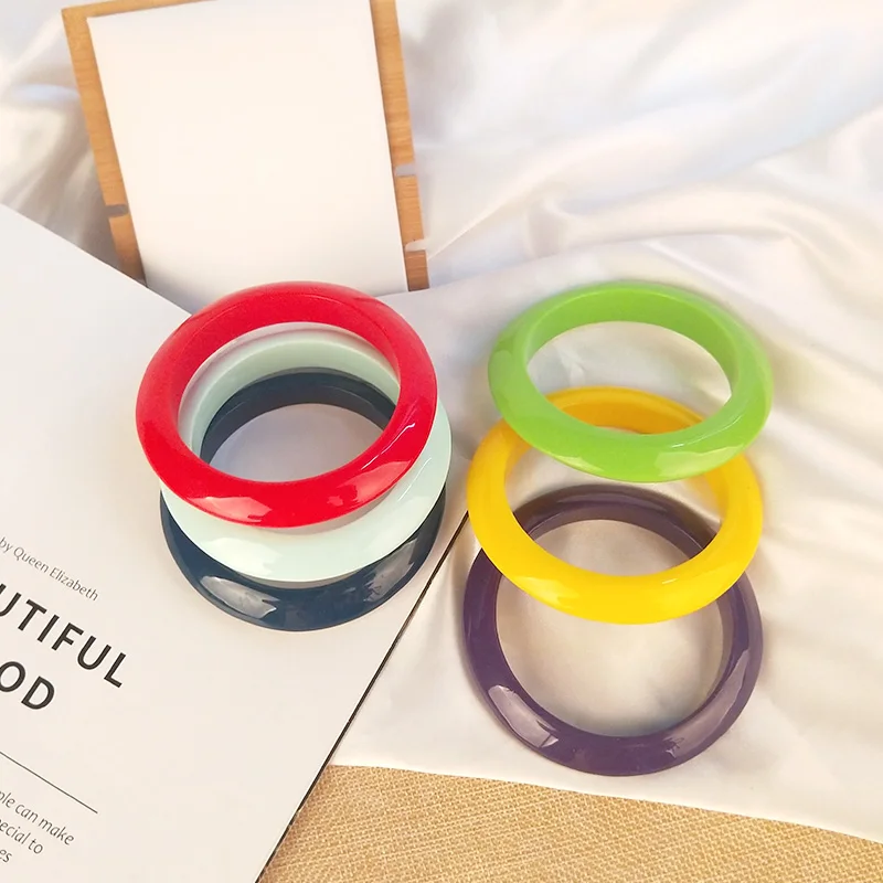 Trendy Resin Cuff Fashion Bracelet Bangles for Women Thin Geometric Acrylic Big Bracelets Simple Charm Wedding Gifts New Jewelry (1)