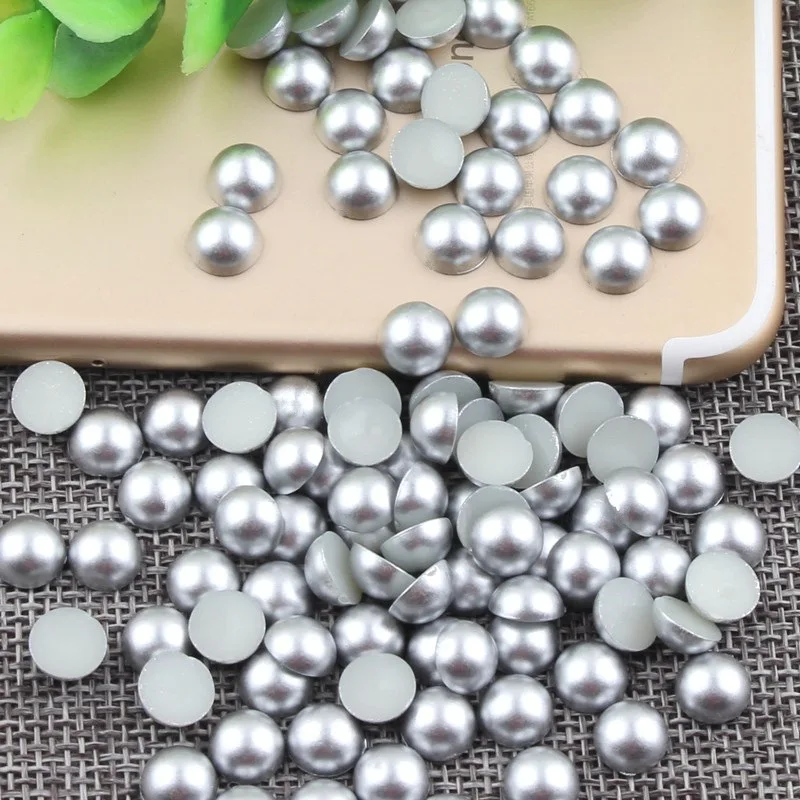 DIY золото и серебро цвет полукруглый жемчуг 2 мм 3 4 5 6 8 Imitationr ABS плоская задняя