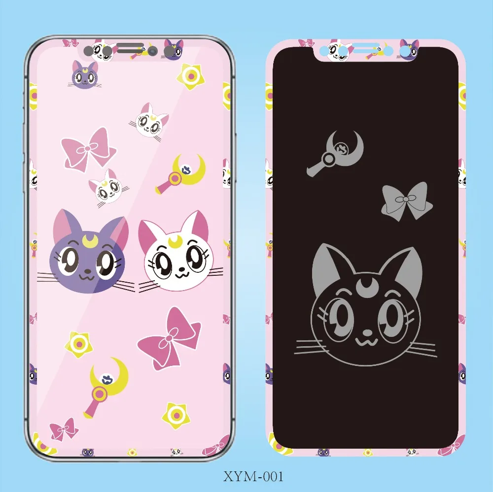

3D Protective Film Cartoon Pink Panther Doraemon Cute Cat Love Heart Tempered Glass For iPhone 6 6s 6 Plus 6s Plus Film