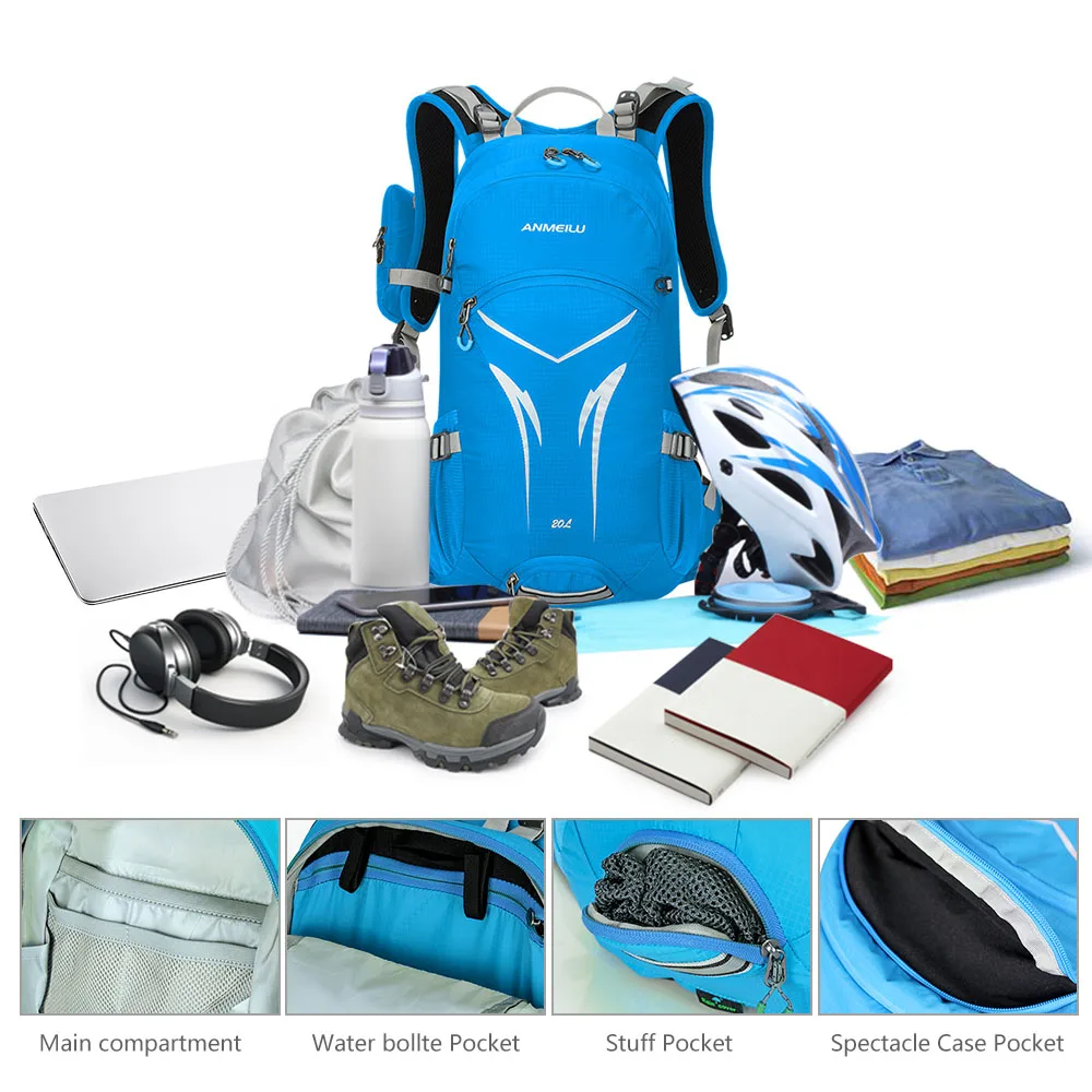 

ANMEILU Outdoor Cycling Bag 20L Shoulder Backpack Bicycle Backpack Bike Bags Packsack Road Knapsack Riding Ride pack Nylon