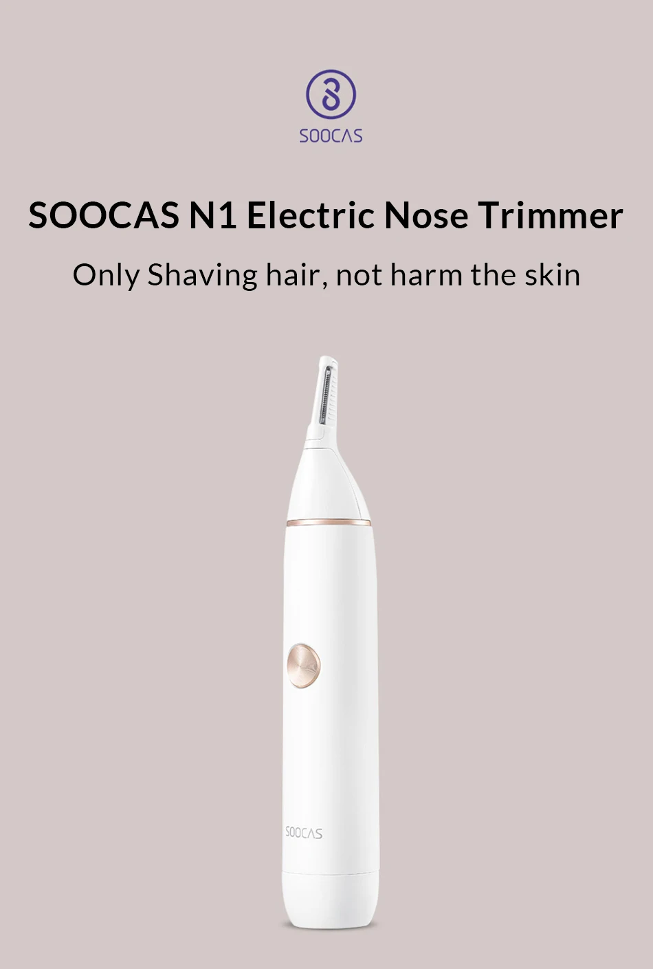 SOOCAS N1 0 Skin Scratching Electric Nose Trimmer All in One Trimmer for Xiaomi Nose and Ears Portable Nose Hair Clipper Battery