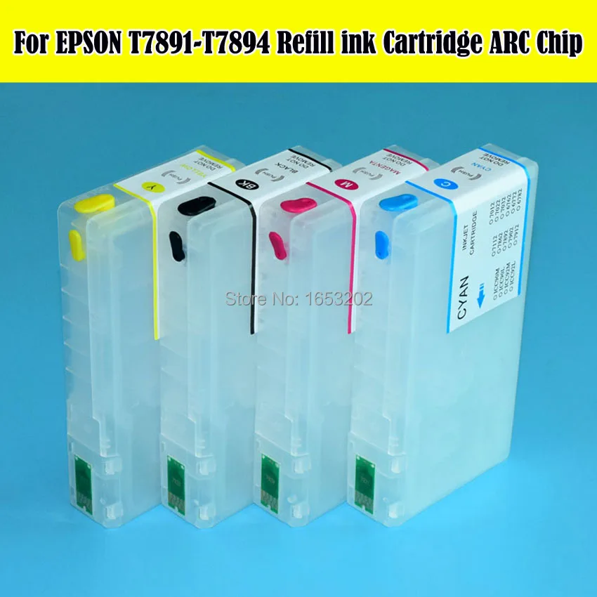 T7901 T7911 T7891 T7894 многоразовый картридж для Epson WF 4630/WF 4640/WF 5110/WF 5190/WF 5620/WF 5690 с чипом ARC|ink
