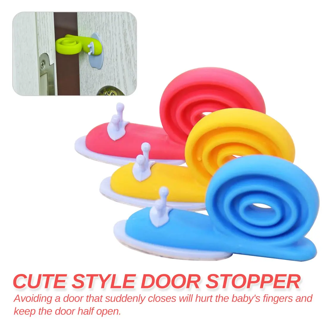 

Cute Snail Silicone Door Stopper Wedge Holder for Children Kids Safety Guard Finger Protector Color Random Animal Shaped