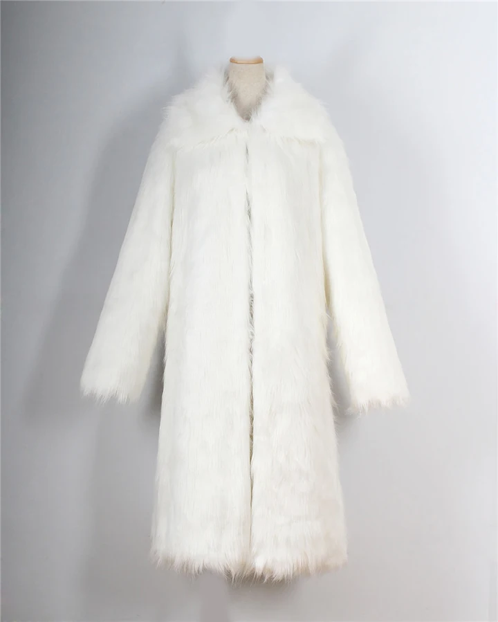 Fashion side collar long imitation fur fur jacket female autumn and winter new 2017 long coat coat female (19)