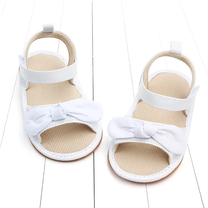 Shujin/сандалии для маленьких девочек; однотонные пляжные детские сандалии с бантом; сандалии для девочек; обувь для торридса