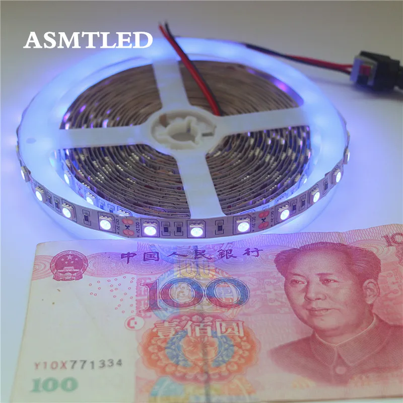 DC12V 0 5 м УФ светодиодная лента 5050 SMD 60 светодиодов/м ip65/не водонепроницаемый