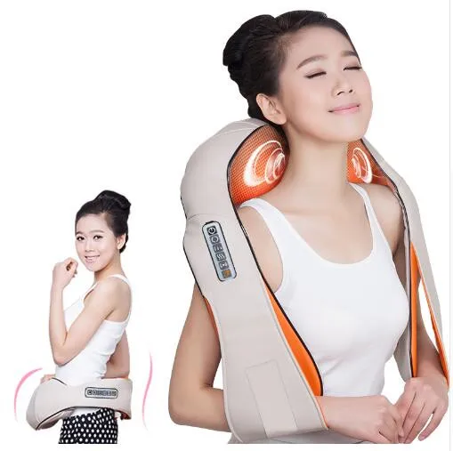 Top Grade Home Car Electrical Body Massager Vibrating+Kneading Massage U Shape Neck Back Shoulder Shiatsu Infrared 3D Massager