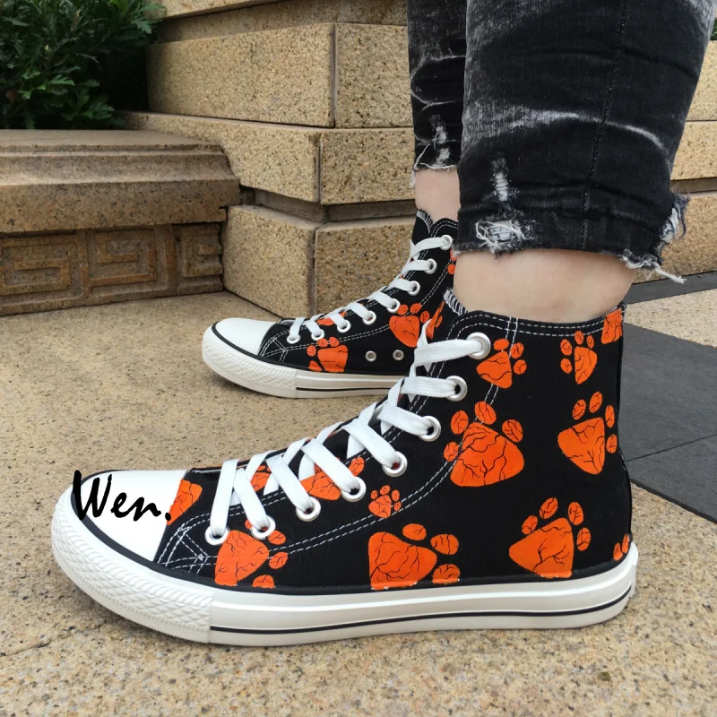 Unisex Casual High-Top Skate Shoes Classic Sneakers Adults Trainers Colorful Pet Paw Print Unisex Casual High-Top Skate Shoes Classic Sneakers Adults Trainers Colorful Pet Paw Print
