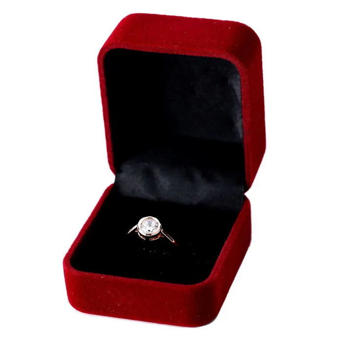 Crystal Rings Trendy rings For Girls Women Free Gift Box Rose Gold Wedding Rings Couple Engagement Ring