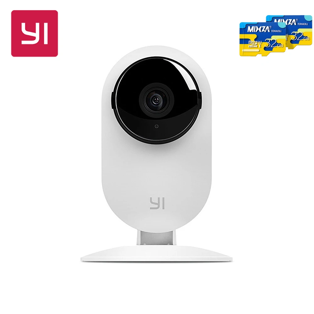  [EU Edition] xiaoyi Xiaomi YI Home Camera +32G SD Card HD 720p Wireless Camera Video Monitor Night Vision Smart Wifi IP Camera 
