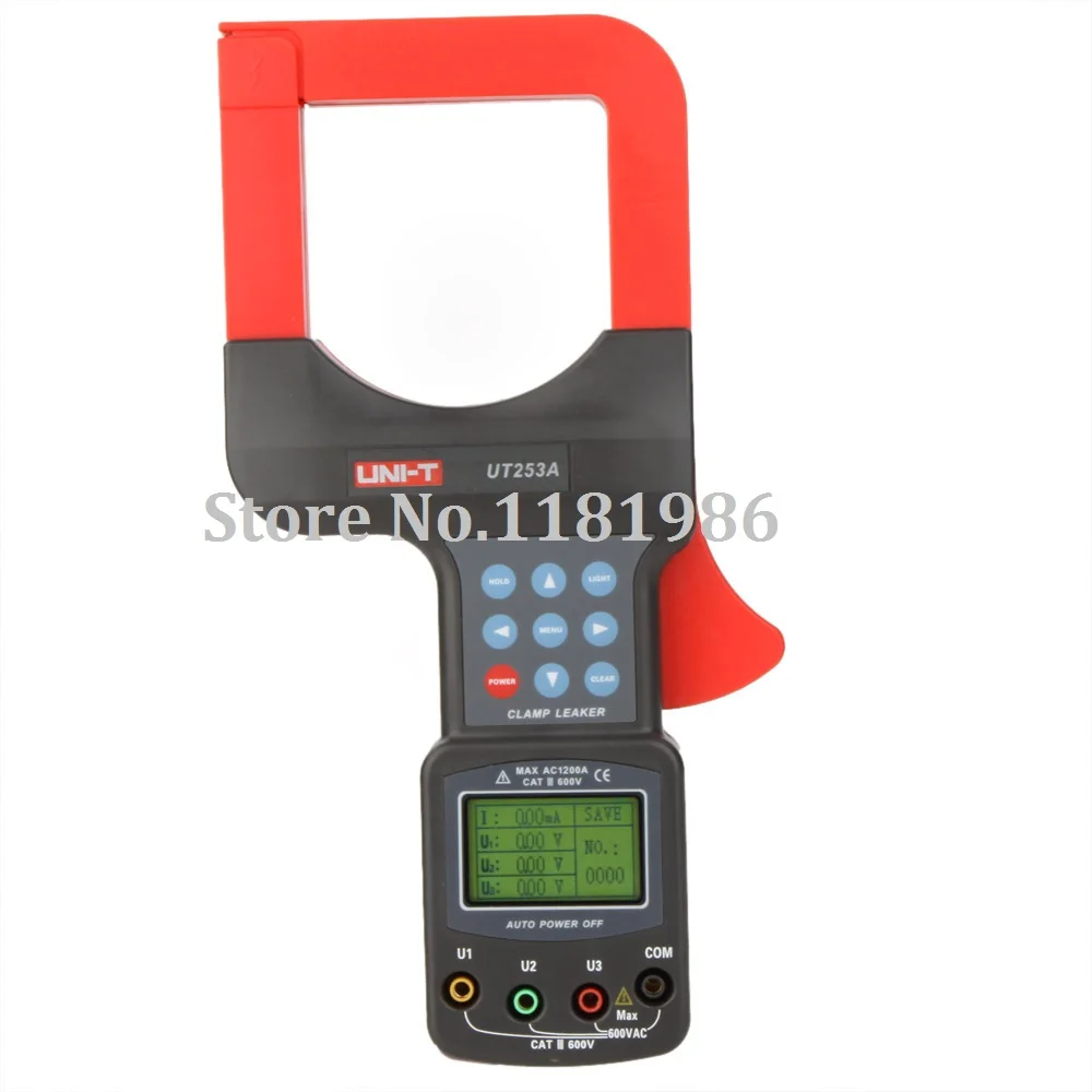 

UNI-T UT253A 1200A Auto Range Large Jaws Leakage Current Clamp Meters Clamp Leaker Voltmeter Meter w/RS232