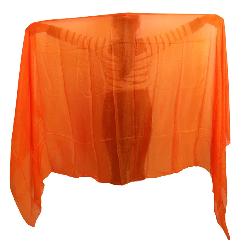 Шелковые Вуали для танца живота, шаль, шарф, чистый оранжевый цвет, для занятий танцами живота, шелковые вуали для выступлений