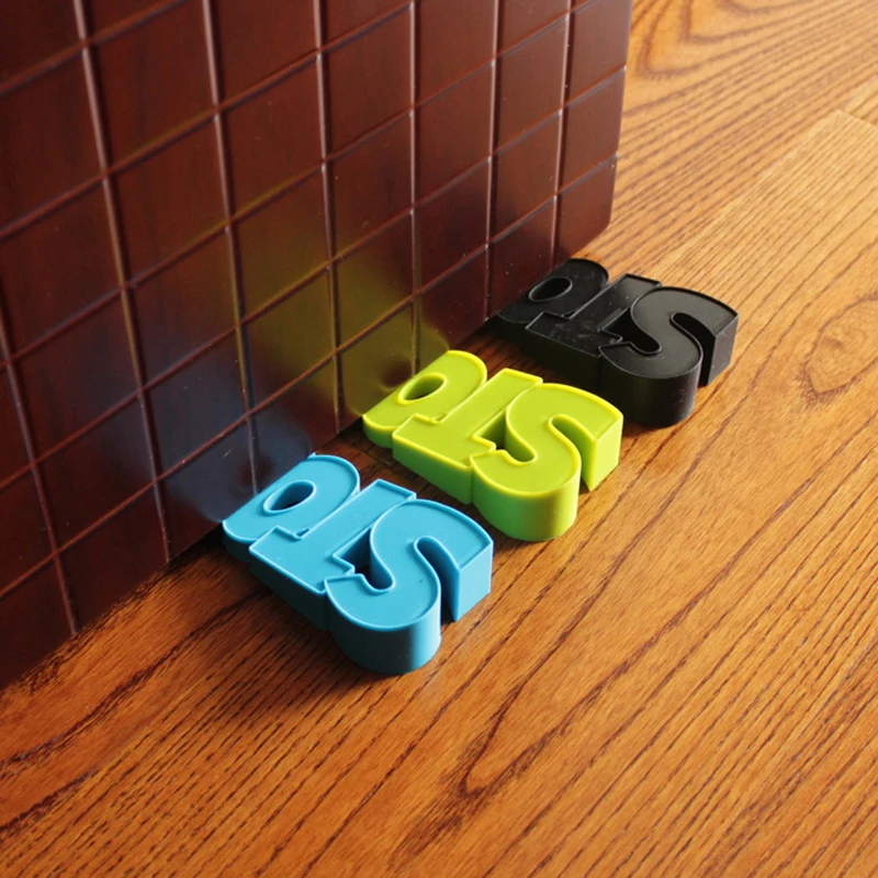 

1 Pc Silicone Door Stopper Baby Safety "STOP" Letters Modelling Children Exit Wind Gate Bottom Gate Resistance