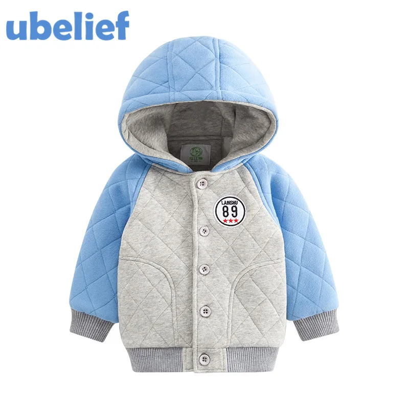 UBELIEF toddler winter coat boy down winter coats kids down blue solid
