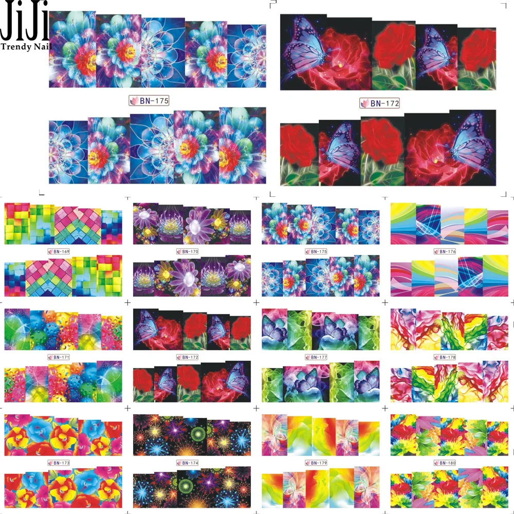 60 шт. набор водных переводных наклеек для дизайна ногтей|nail decals|water transfer nailsticker nail |