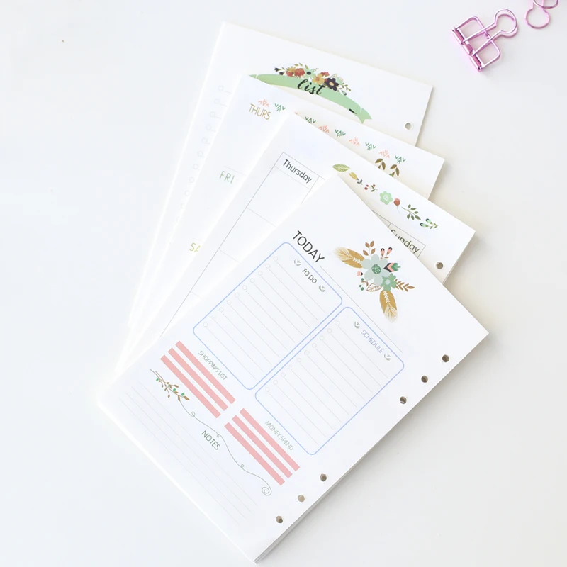 A5 planner inserts, floral themed printed refills,planner paper refill