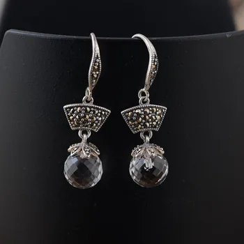 

New jewelry line S925 silver inlaid white crystal silver female style antique style wholesale