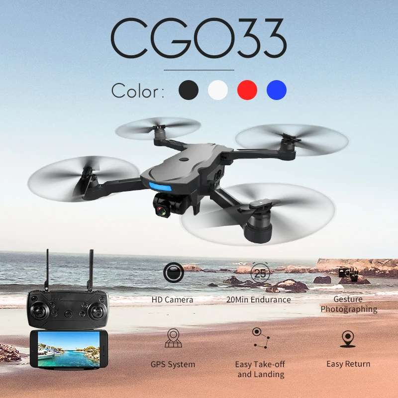 

AOSENMA CG033 Quadcopter WiFi FPV w/ HD 1080P Gimbal Camera GPS Brushless Servo Foldable RC Drone Helicopter RTF Kids Gift