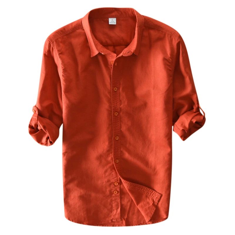 Осень г. мужской плотный облегающий Топ Блузка Мода для мужчин рубашки для мальчиков хлопок Повседневная рубашка социальных с длинным рукавом и пуговиц - Цвет: Red