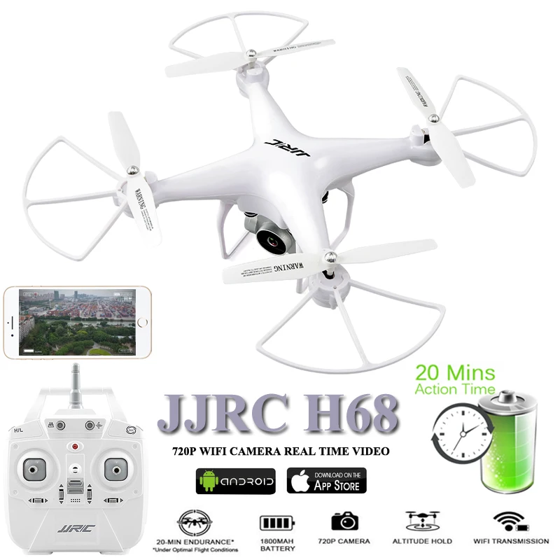 JJRC H68 Дроны с камерой Дрон 20 минут время полета Дрон 2,4 г Квадрокоптер WiFi FPV Квадрокоптер, Радиоуправляемый вертолет Brinquedo игрушка