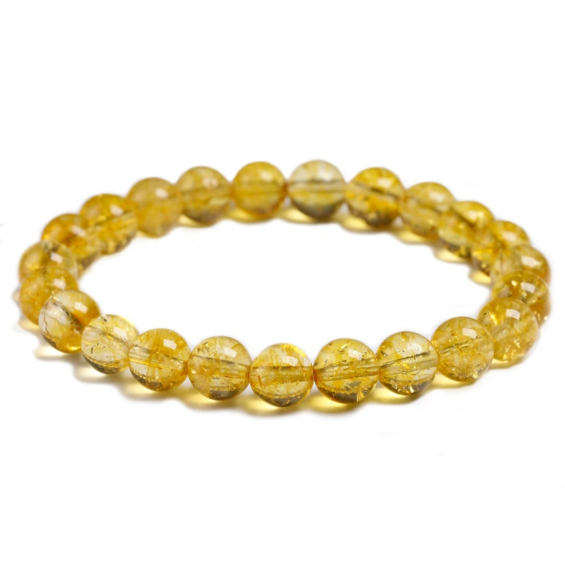 Stretch Beaded Bracelet Handmade Bracelet Citrine Beaded Bracelet Beaded Gemstone Bracelet Crystal Bracelet Simple Beaded Bracelet