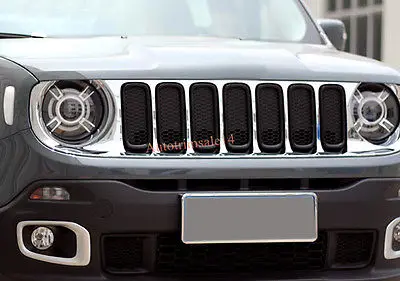 

Chrome Front Grille Centre Grill Assembly WI frames for Jeep Renegade 2015 2016
