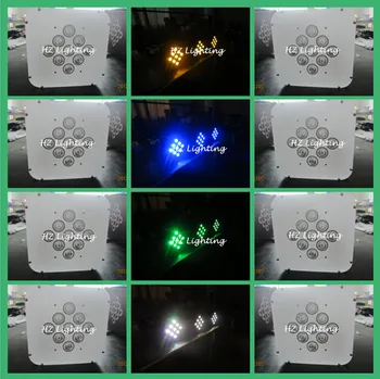 

Free Shipping 16pcs/lot With Flycase Powerful Battery & Wireless 9*15W RGBWA 5 in 1 Slim Flat Par Light