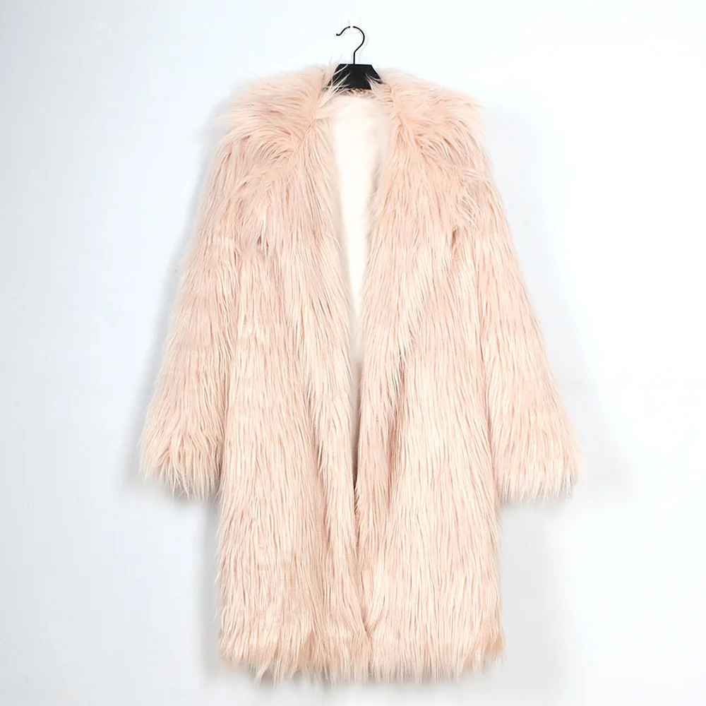 Pardessus Femmes O Kenancy Hiver Vêtements gray green Manches Fausse White Style Longues Cou Survêtement pink En Nouveau Veste Manteau black Femme À Chaud Automne Fourrure Long WWqrSUzI