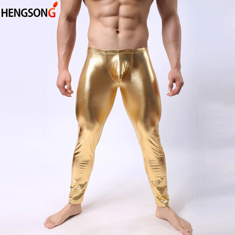 Hengsong модные мужские Штаны для выступлений тонкие карандаши черные искусственная кожа мужчины сексуальные леггинсы 715341