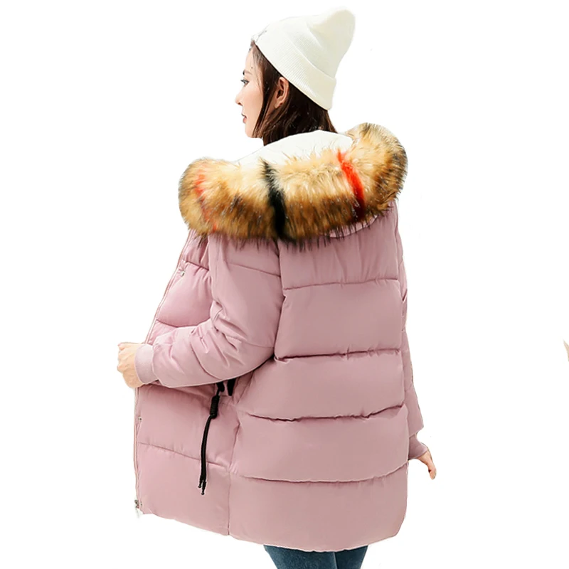 

With Colorful Fur Outwear Jacket Women Winter Warm Thicken 2019 New Arrival Female Coat Long Parka High Quality Camperas Mujer
