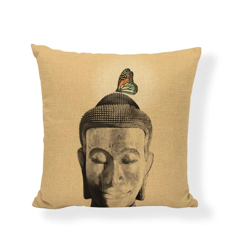 Подушка "Будда", наволочка в индийском стиле с рисунком слона, наволочка для дивана, автомобильное сиденье, домашний декор, хлопок, лен, наволочка для подушки - Цвет: 19